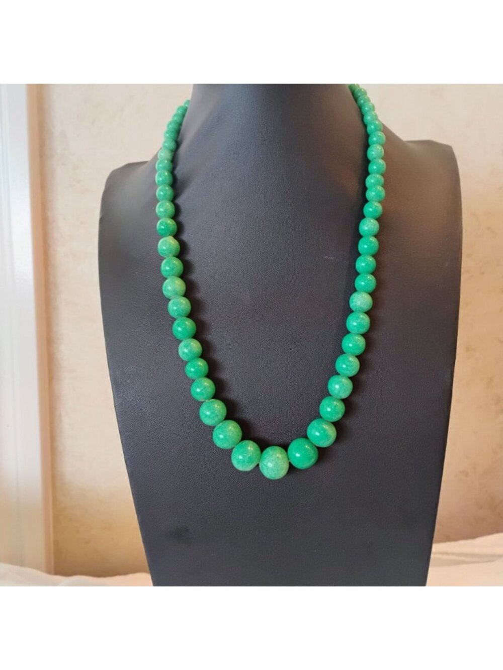 Vtg Art Deco Czech Peking Glass Graduated Bead Necklace 21" - READ - Picture 2 of 10